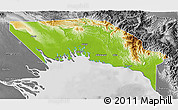 Physical 3D Map of Gulf, desaturated