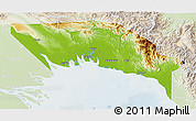 Physical 3D Map of Gulf, lighten