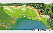 Physical 3D Map of Gulf, satellite outside