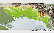 Physical 3D Map of Gulf, semi-desaturated