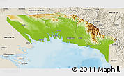 Physical 3D Map of Gulf, shaded relief outside