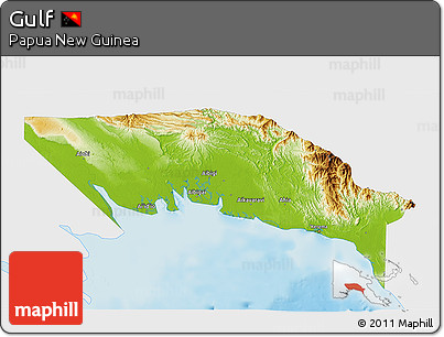 Physical 3D Map of Gulf, single color outside