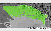 Political 3D Map of Gulf, darken, desaturated