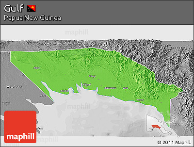 Political 3D Map of Gulf, desaturated