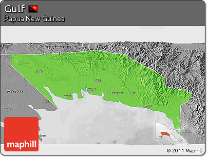 Political 3D Map of Gulf, desaturated