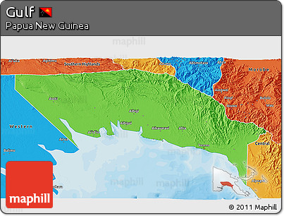 Political 3D Map of Gulf