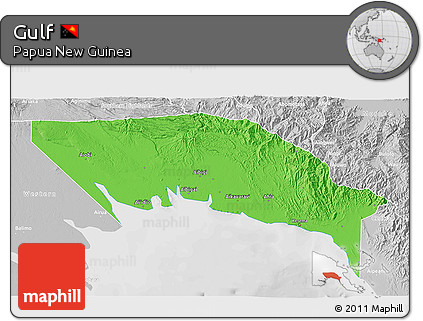 Political 3D Map of Gulf, lighten, desaturated