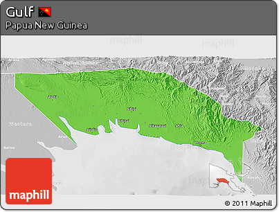 Political 3D Map of Gulf, lighten, desaturated