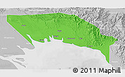 Political 3D Map of Gulf, lighten, desaturated