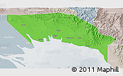 Political 3D Map of Gulf, lighten, semi-desaturated