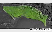 Satellite 3D Map of Gulf, darken, desaturated