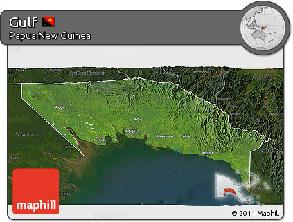 Satellite 3D Map of Gulf, darken