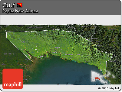 Satellite 3D Map of Gulf, darken