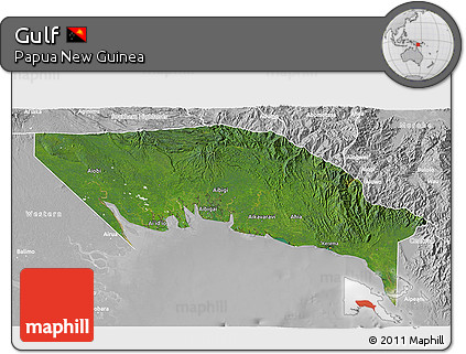 Satellite 3D Map of Gulf, lighten, desaturated