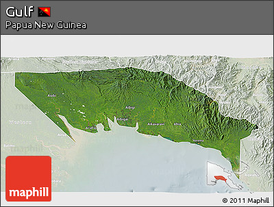 Satellite 3D Map of Gulf, lighten
