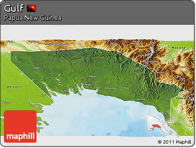 Satellite 3D Map of Gulf, physical outside