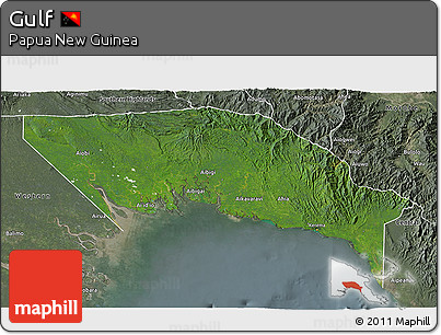 Satellite 3D Map of Gulf, semi-desaturated