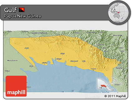 Savanna Style 3D Map of Gulf