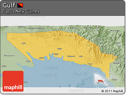 Savanna Style 3D Map of Gulf