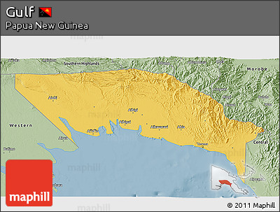 Savanna Style 3D Map of Gulf