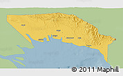 Savanna Style 3D Map of Gulf, single color outside