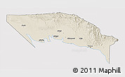 Shaded Relief 3D Map of Gulf, cropped outside