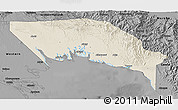 Shaded Relief 3D Map of Gulf, darken, desaturated