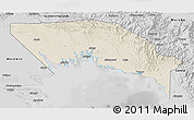 Shaded Relief 3D Map of Gulf, desaturated
