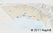 Shaded Relief 3D Map of Gulf, lighten