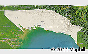 Shaded Relief 3D Map of Gulf, satellite outside