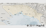 Shaded Relief 3D Map of Gulf, semi-desaturated