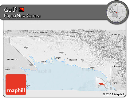 Silver Style 3D Map of Gulf