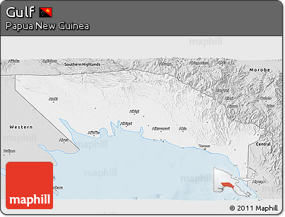 Silver Style 3D Map of Gulf