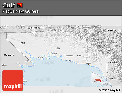 Silver Style 3D Map of Gulf