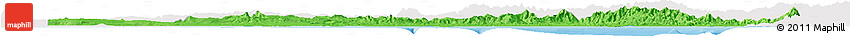 Political Horizon Map of Gulf, single color outside