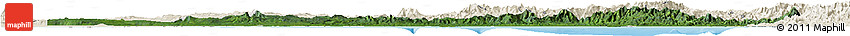 Satellite Horizon Map of Gulf, shaded relief outside