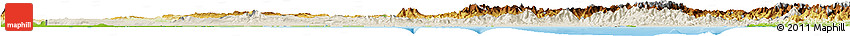 Shaded Relief Horizon Map of Gulf, physical outside