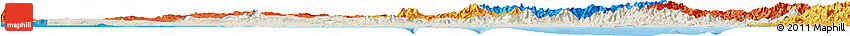Shaded Relief Horizon Map of Gulf, political outside