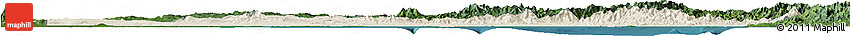 Shaded Relief Horizon Map of Gulf, satellite outside