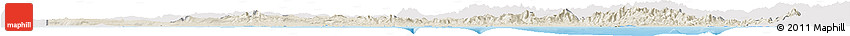 Shaded Relief Horizon Map of Gulf, single color outside