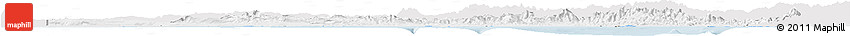 Silver Style Horizon Map of Gulf, single color outside