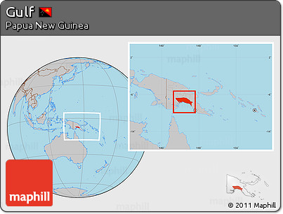 Gray Location Map of Gulf, within the entire country