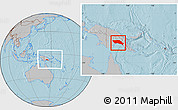 Gray Location Map of Gulf, within the entire country, hill shading