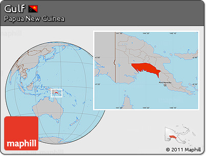 Gray Location Map of Gulf