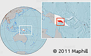 Gray Location Map of Gulf, highlighted country, within the entire country, hill shading