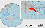 Gray Location Map of Gulf, hill shading