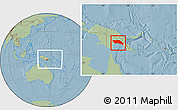 Savanna Style Location Map of Gulf, within the entire country, hill shading