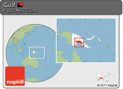Savanna Style Location Map of Gulf, highlighted country, within the entire country