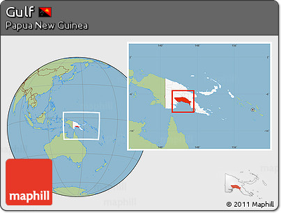 Savanna Style Location Map of Gulf, highlighted country, within the entire country