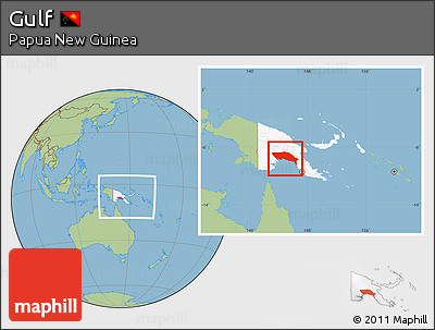 Savanna Style Location Map of Gulf, highlighted country, within the entire country